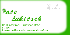 mate lukitsch business card
